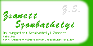 zsanett szombathelyi business card